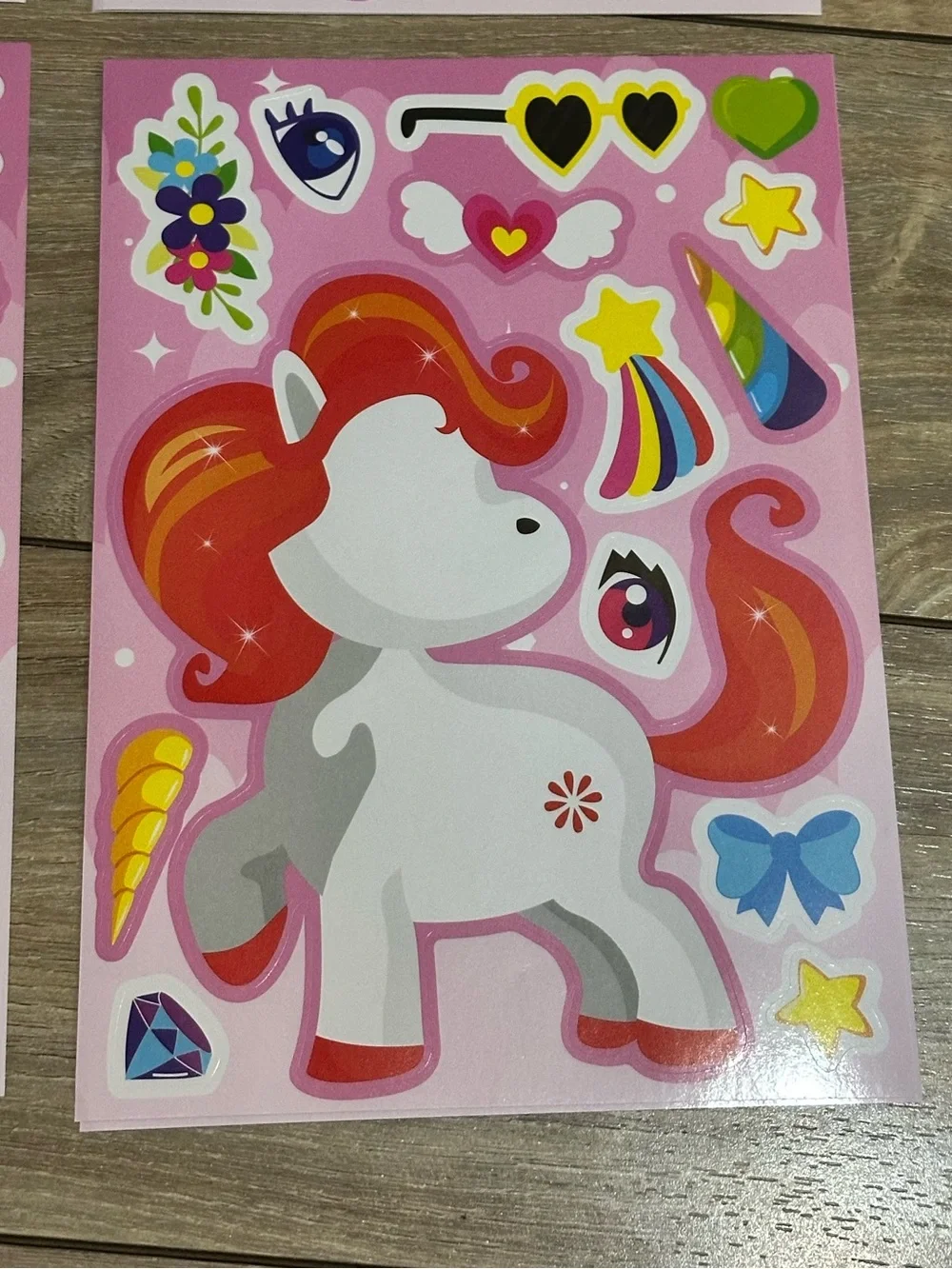 8 Unicorn Sticker Sheet Pack -Activity Multicolor